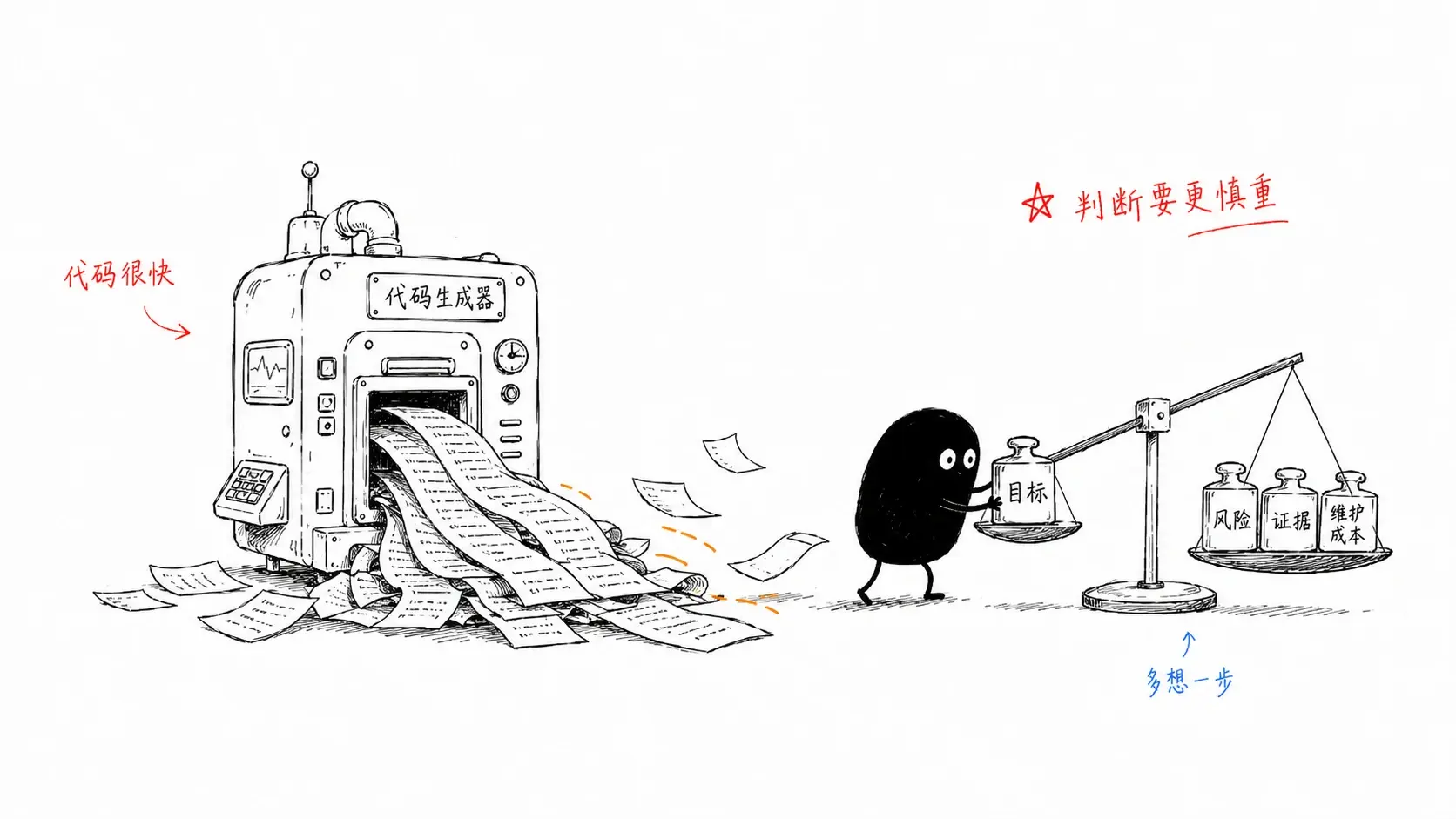 代码生成越快，越要慎重做决定